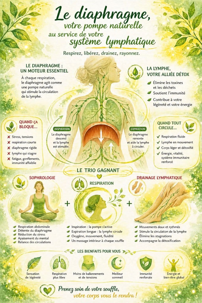 illustration 🌬 Savez vous que votre  respiration est l’une des clés de votre circulation lymphatique ?