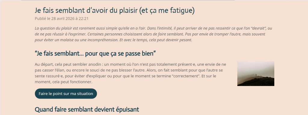 illustration Article de blog sur le plaisir sexuel