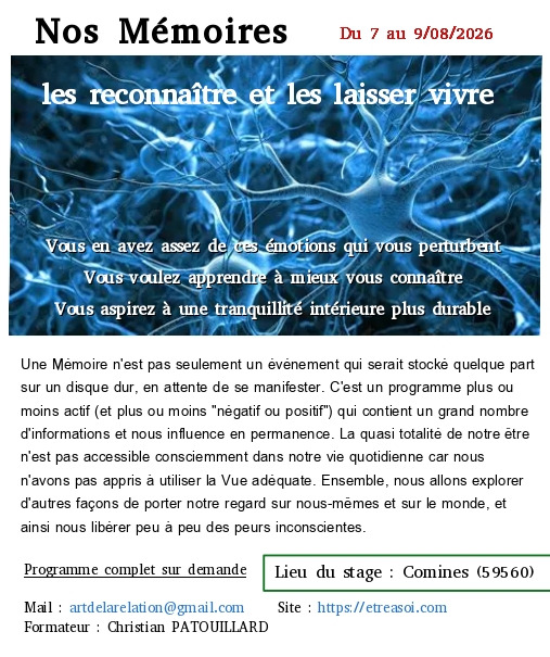 illustration Nos Mémoires, les reconnaître et les laisser vivre...
