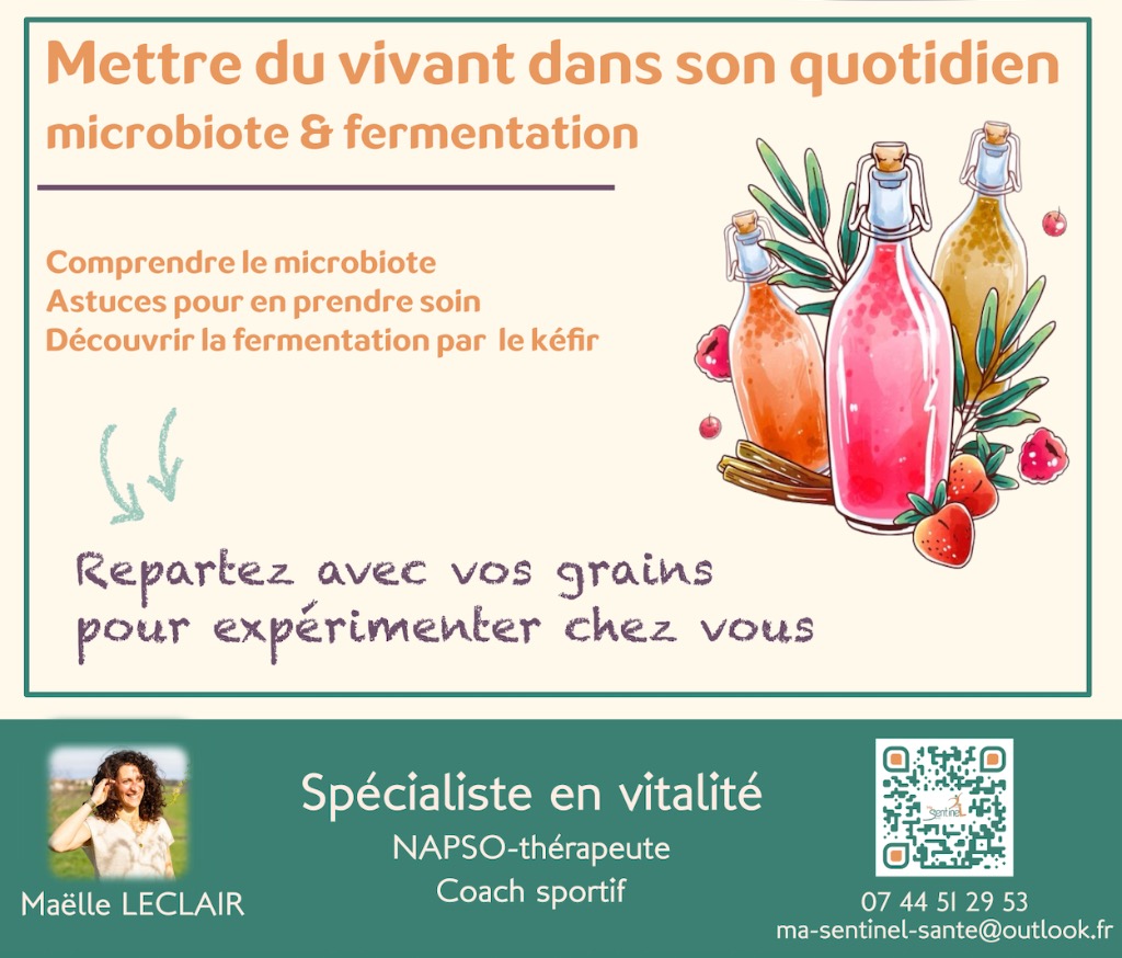 illustration Focus EssentieL : Microbiote et aliments fermentés (Kéfir) le 20 mai à 18h