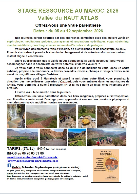 illustration retraite ressource au coeur du haut atlas au maroc