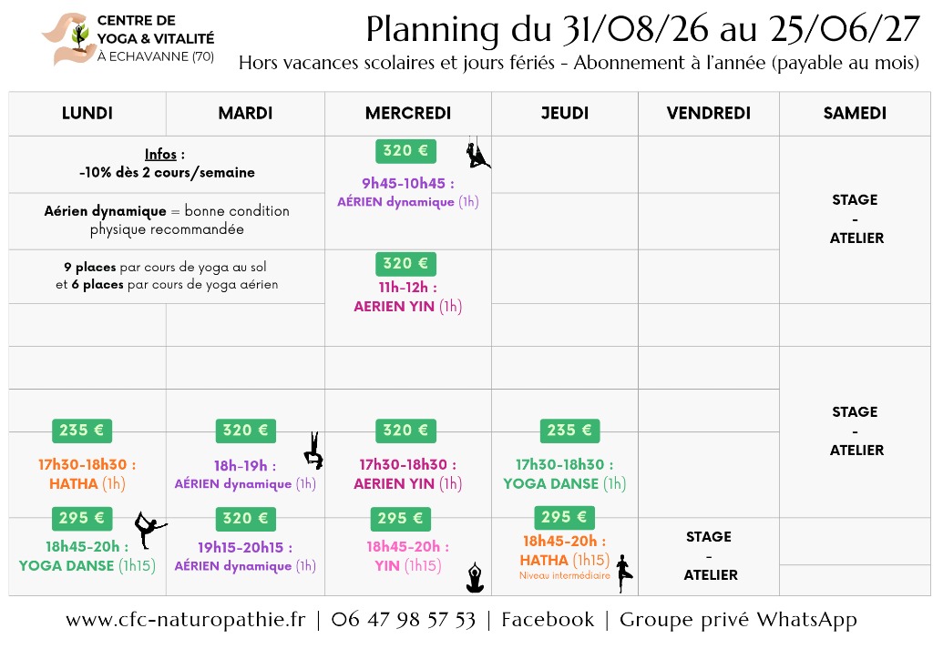 illustration Cours de Yoga 2026-2027