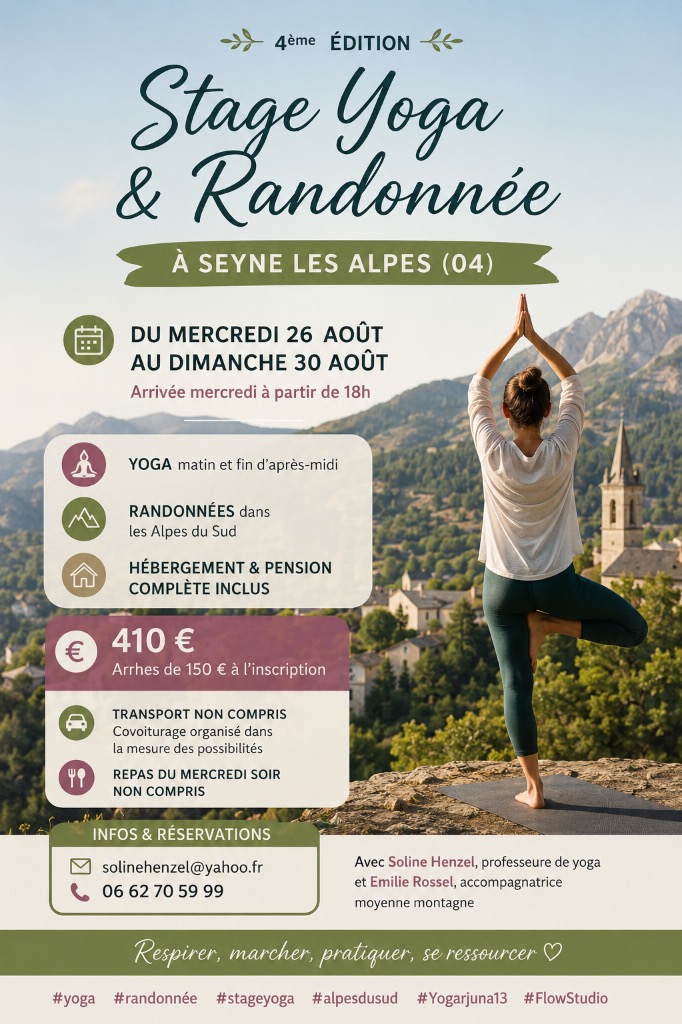 illustration 🌿 Stage Yoga & Randonnée — Seyne-les-Alpes ⛰️☀️