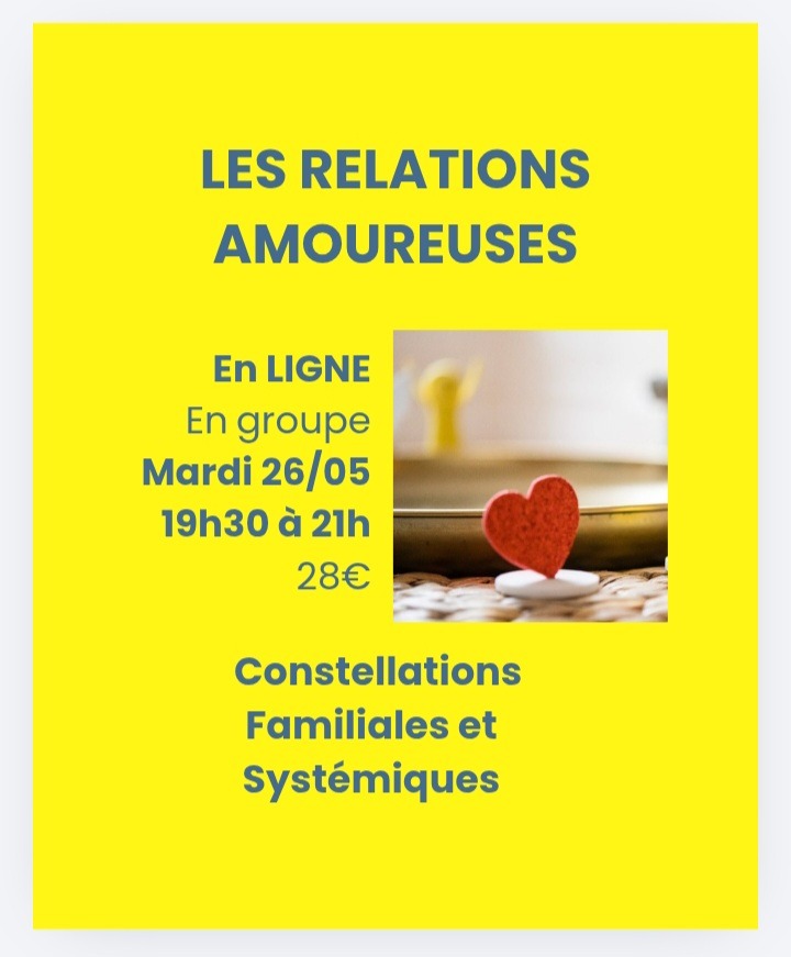 illustration 🔅 Constellation en ligne mensuelle avec thématique - Mardi 26.05 : les relations amoureuses 🔅