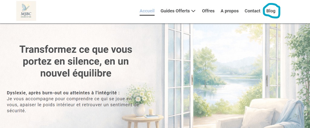 illustration Une nouvelle page sur mon site : BLOG => des articles réguliers