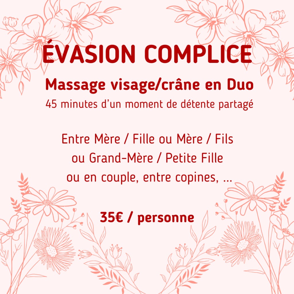illustration Évasion complice - Massage en DUO - Visage et Crâne la détente assurée!