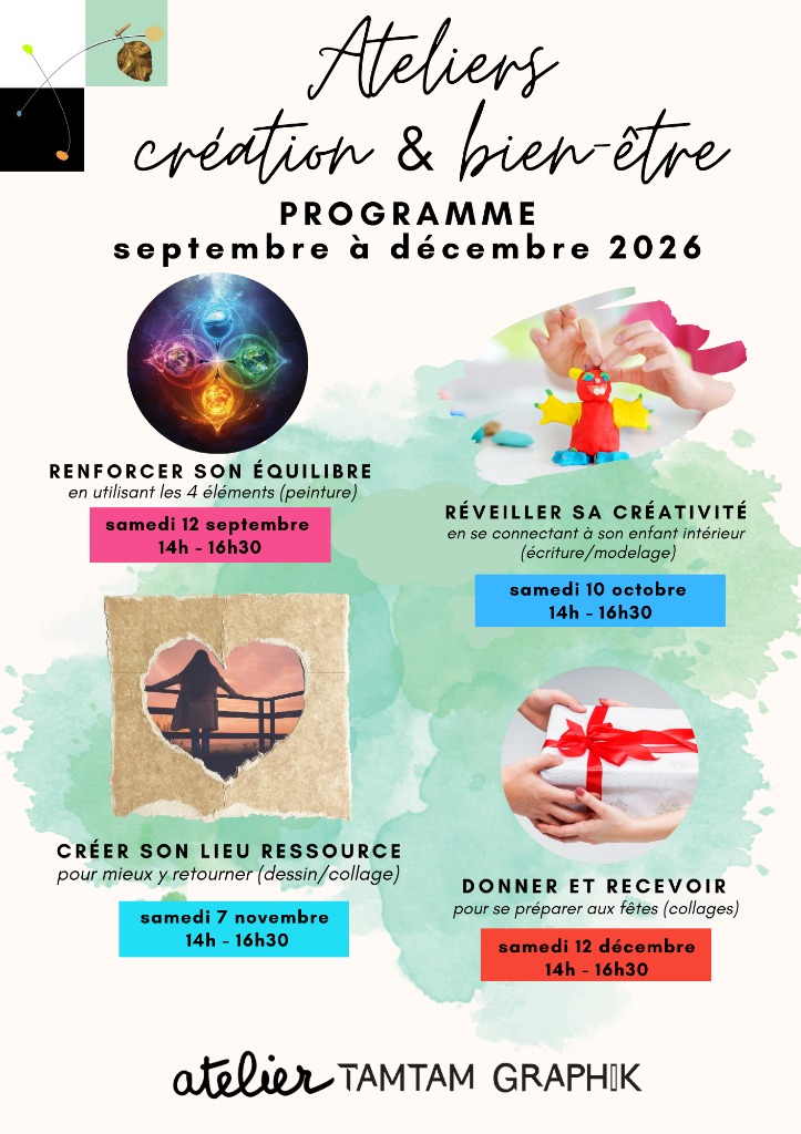 illustration Programme d'ateliers Création & bien-être – septembre à décembre 2026