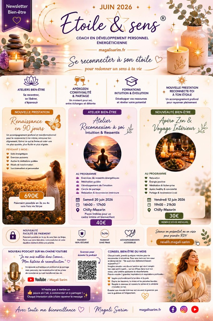 illustration Newsletter Bien-être Juin 2026 – Etoile & sens®