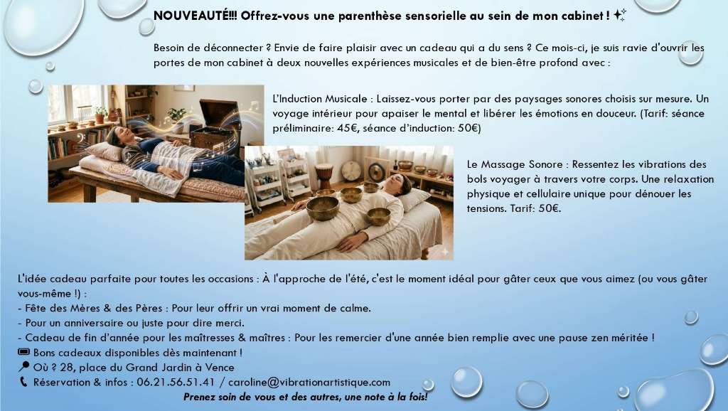 illustration Bien-être avec induction musicale et massage sonore.