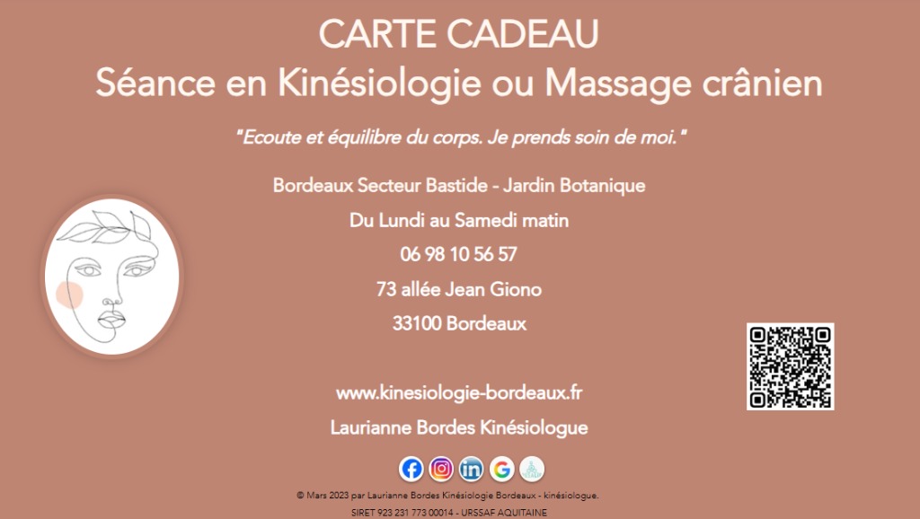 illustration Offrez une bulle de bien être et un moment de détente totale ✨Carte cadeau en Kinésiologie et Massage crânien sur Bordeaux Bastide.