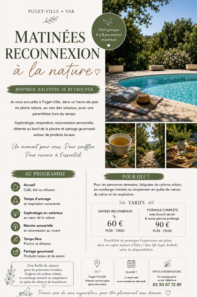 illustration Matinées reconnection à la nature 🌱🌱☀️