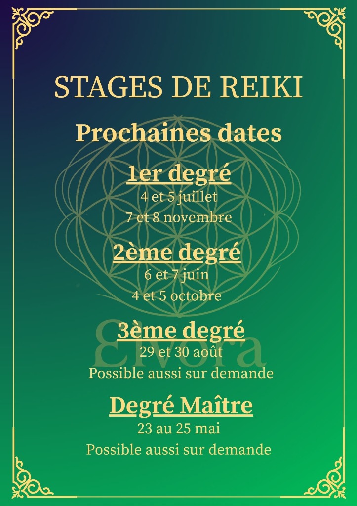 illustration Agenda des stages de Reiki
