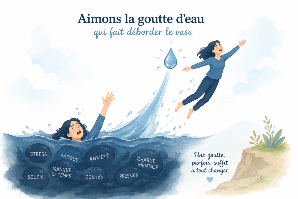 illustration AIMONS LA GOUTTE D'EAU QUI FAIT DEBORDER LE VASE