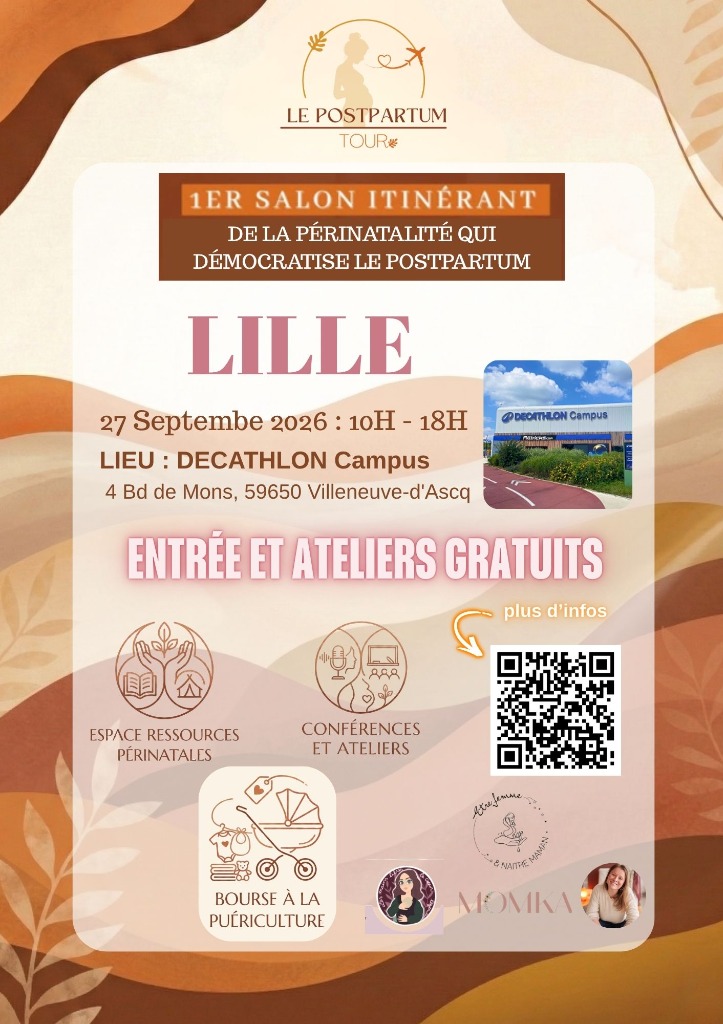 illustration Post-Partum Tour • Lille — Entrée & ateliers gratuits