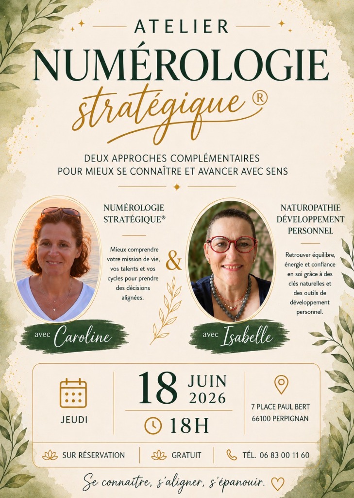 illustration Atelier Numérologie Stratégique & Naturopathie développement personnel