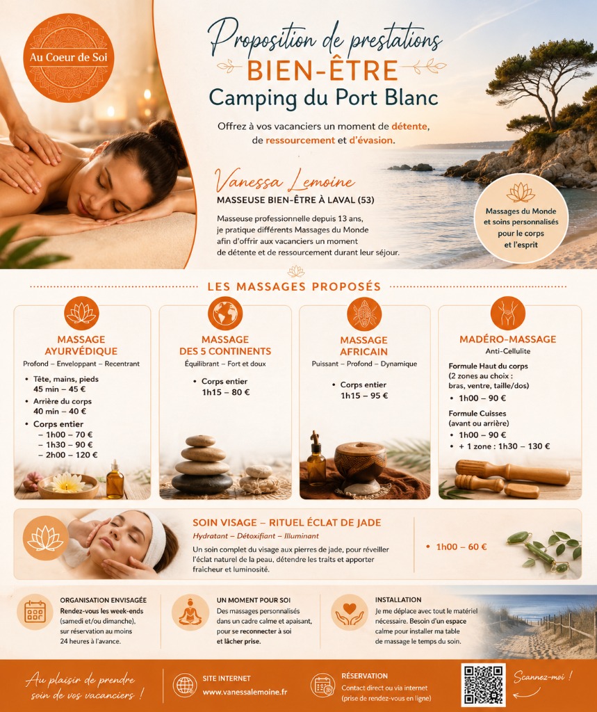 illustration Massages au camping du Port Blanc à Dinard