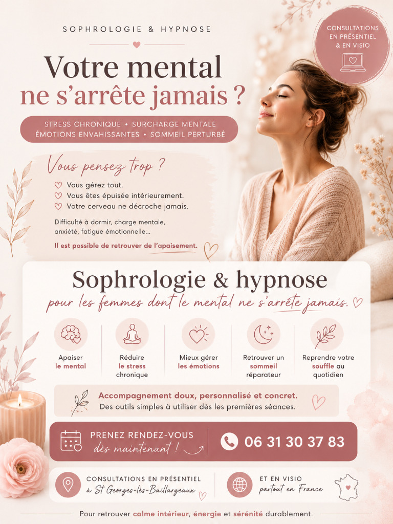 illustration Sophrologie & Hypnose pour les femmes dont le mental ne s’arrête jamais
