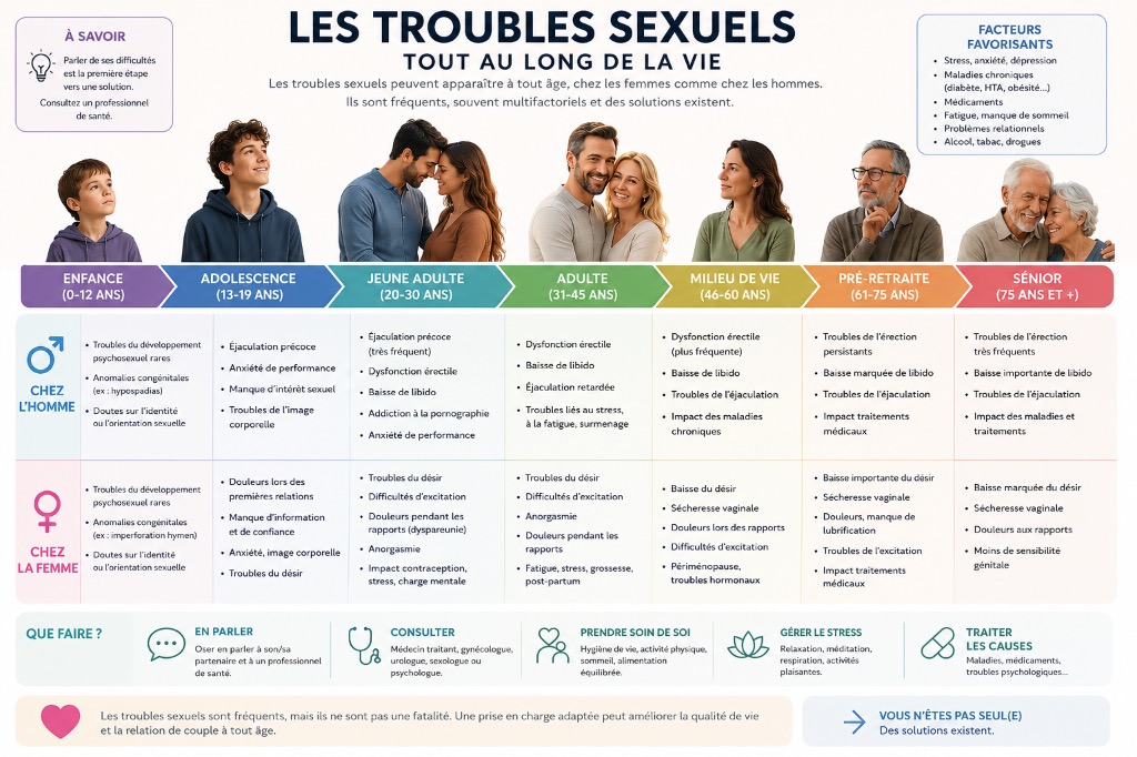 illustration Les différents troubles sexuels au fil du temps