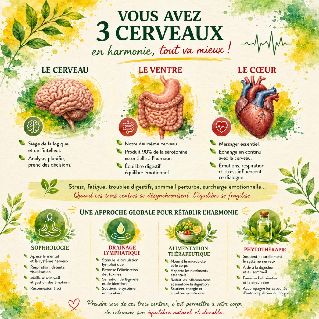 illustration 📍 Vous avez 3 cerveaux… et si votre bien-être dépendait de leur harmonie ?