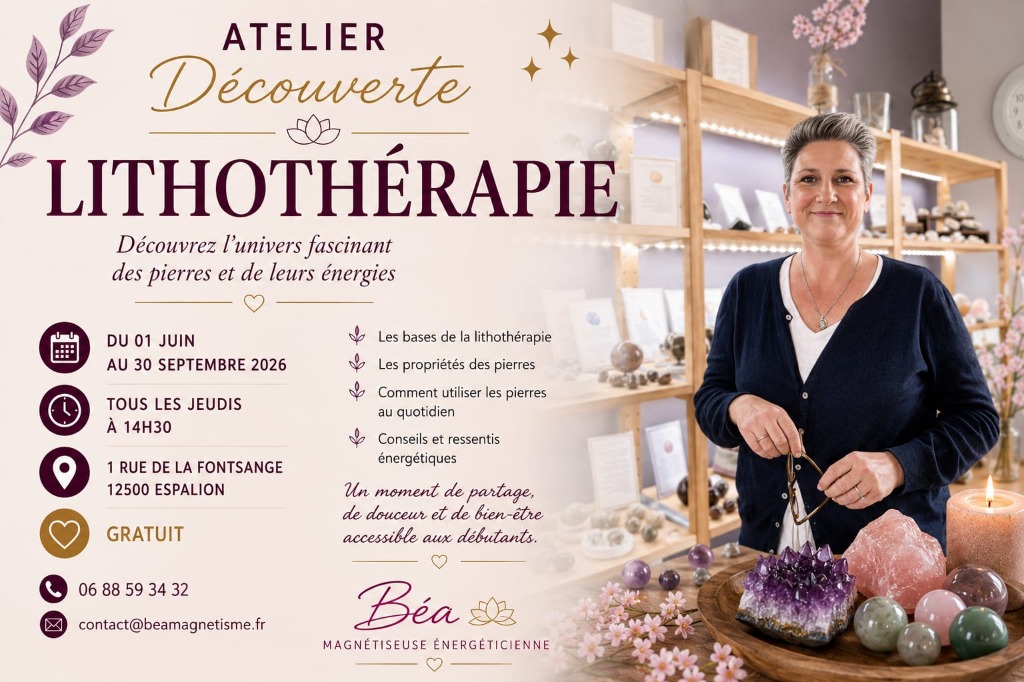 illustration 🌿 Atelier gratuit de découverte de la lithothérapie à Espalion