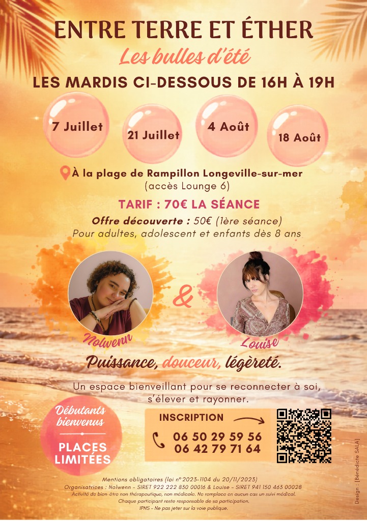illustration Bulles d’Été — Yoga & Méditation à la plage