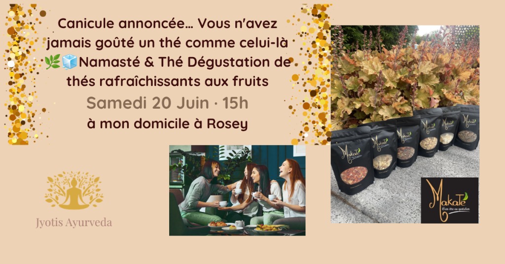 illustration Namasté & Thé — Après midi dégustation & bien-être par les plantes.