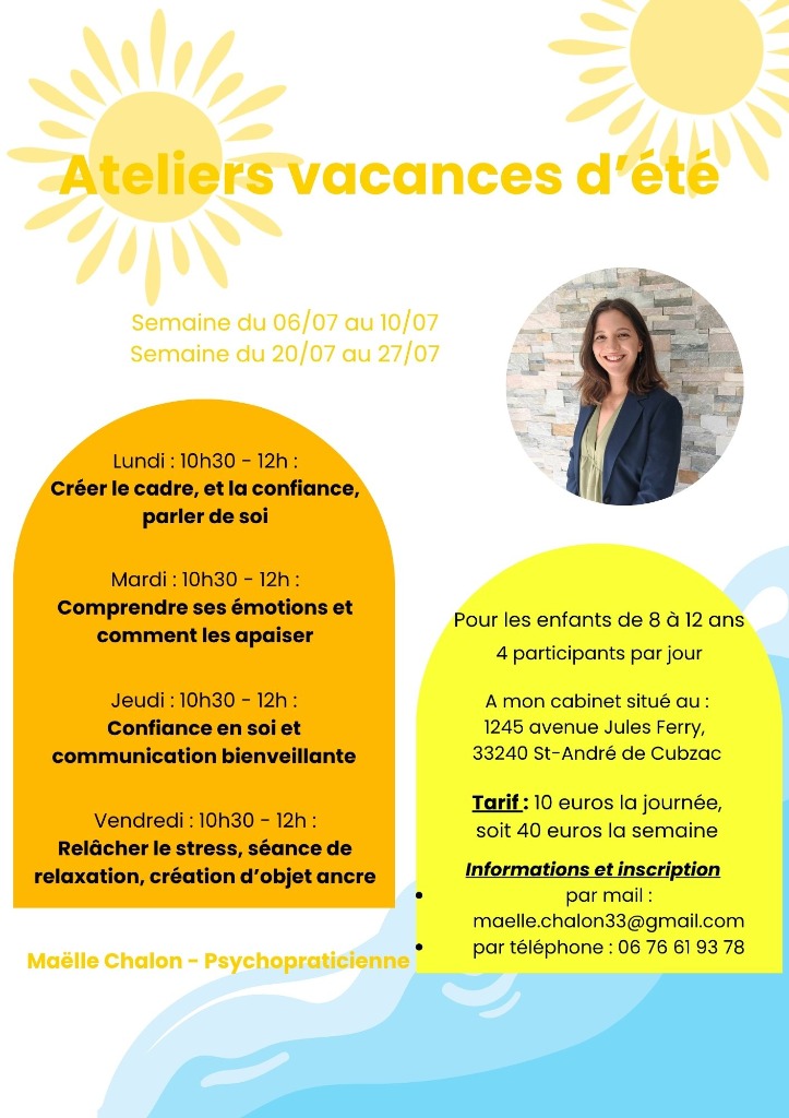illustration Ateliers enfants vacances d'été