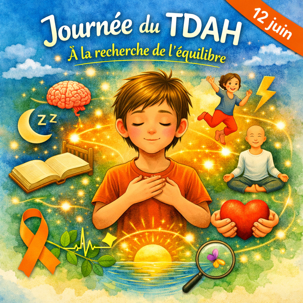 illustration Journée du TDAH – 12 juin À la recherche de l’équilibre 🌿