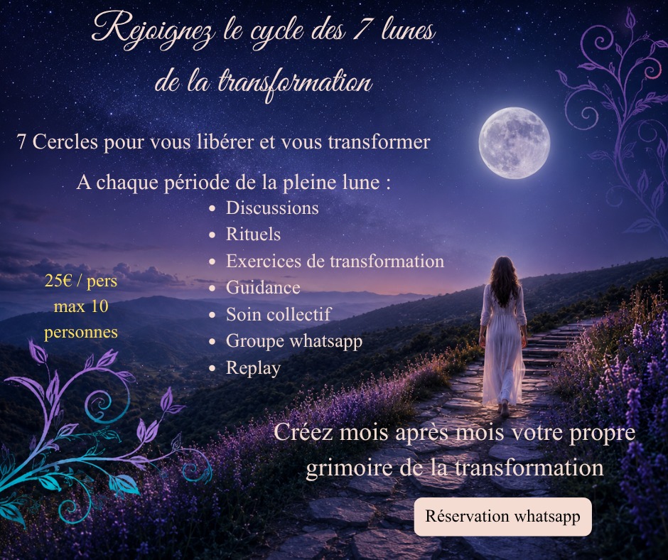 illustration Cycle des 7 lunes de la transformation - Cercles en ligne