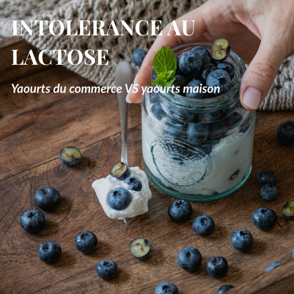 illustration Intolérance au lactose. Yaourts du commerce versus yaourts maison
