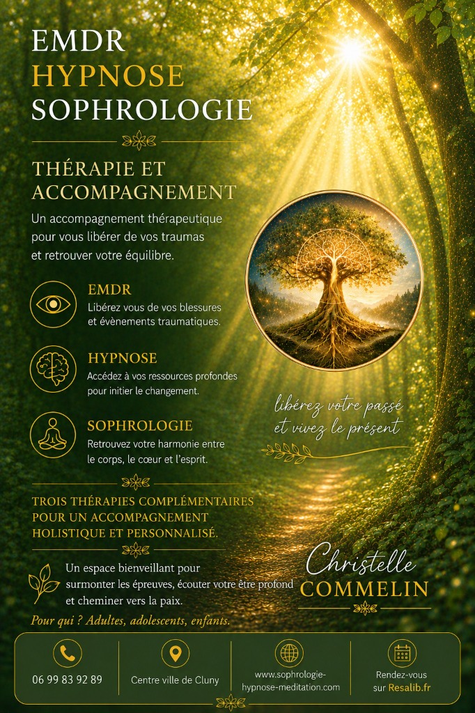 illustration EMDR • Hypnose • Sophrologie à Cluny : un accompagnement pour retrouver votre équilibre intérieur.