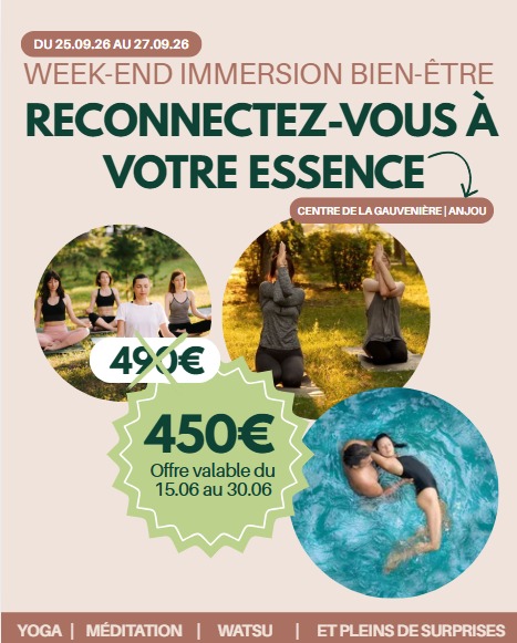 illustration 🌿 SÉJOUR BIEN-ÊTRE & RESSOURCEMENT 2026 🌿 🎁 OFFRE EXCEPTIONNELLE DU 15 AU 30 JUIN 2026 50 € DE RÉDUCTION IMMÉDIATE 440 € au lieu de 490 €