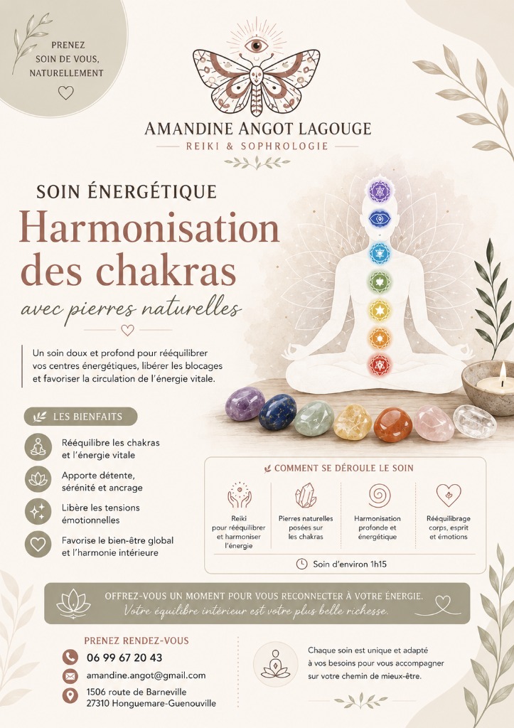 illustration Soin énergétique : Harmonisation des chakras avec pierres naturelles