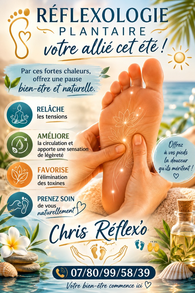 illustration Réflexologie plantaire en été