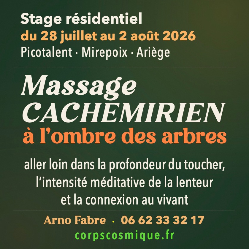 illustration stage résidentiel - Massage CACHEMIRIEN à l'ombre des arbres