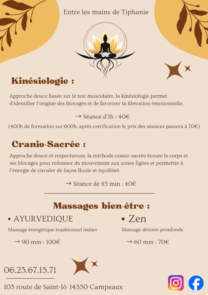 illustration Ouverture de mon cabinet de Kinésiologie le lundi 20 juillet 2026 à Campeaux !