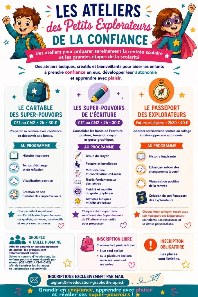 illustration Des ateliers pour bien grandir et bien apprendre.