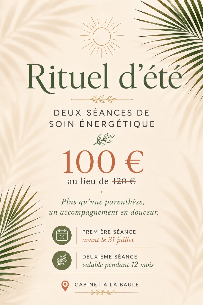 illustration ☀️ Rituel d'été - deux séances de soin énergétique à 100 € au lieu de 120 €