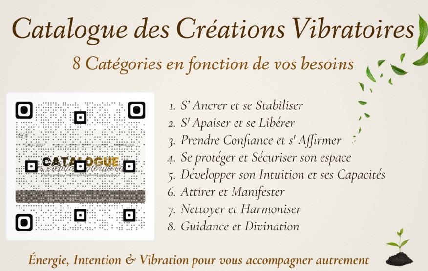 illustration Catalogue des Créations Vibratoires Harmonie Soins – Des supports énergétiques pour vous accompagner autrement