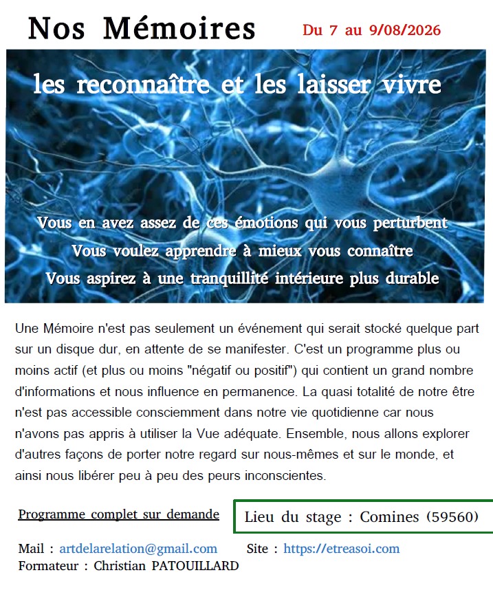 illustration Nos mémoires : les reconnaitre et les laisser vivre