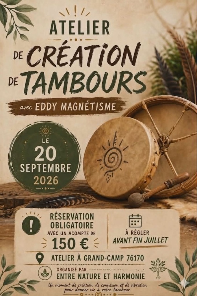 illustration Fabrication de tambour medecine