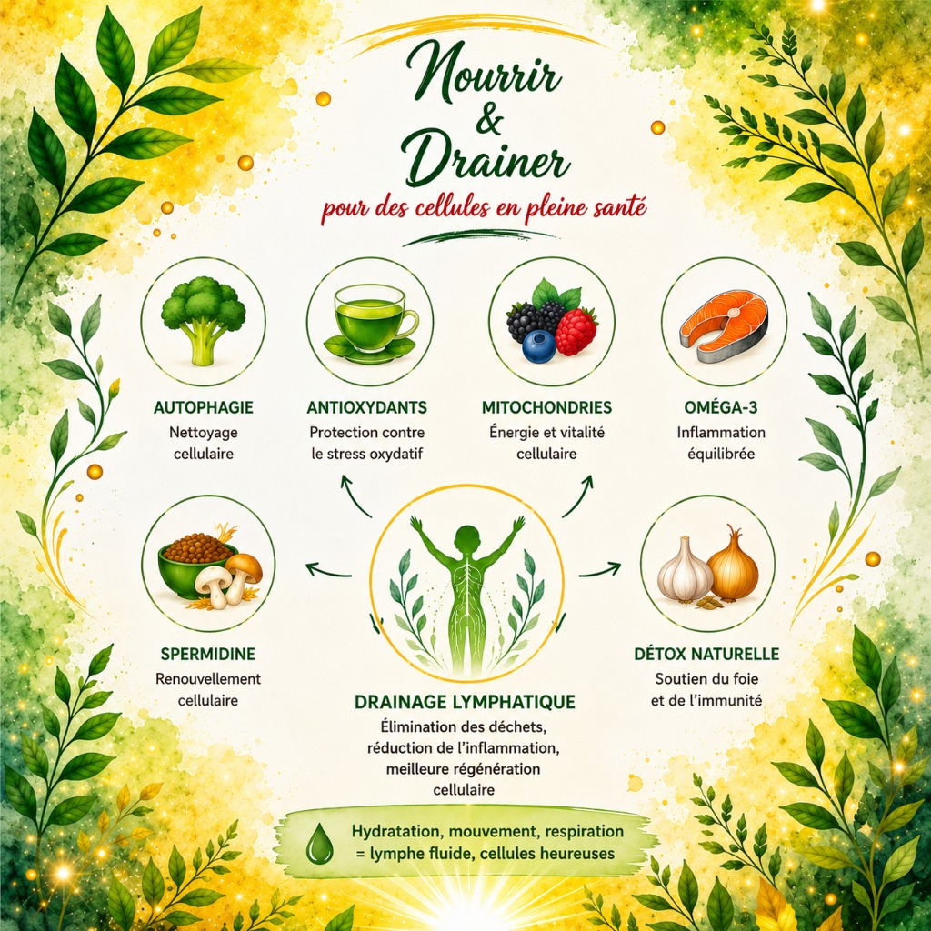 illustration Les aliments les plus puissants pour protéger, réparer et régénérer vos cellules… soutenus par le Drainage Lymphatique Emil Vodder !