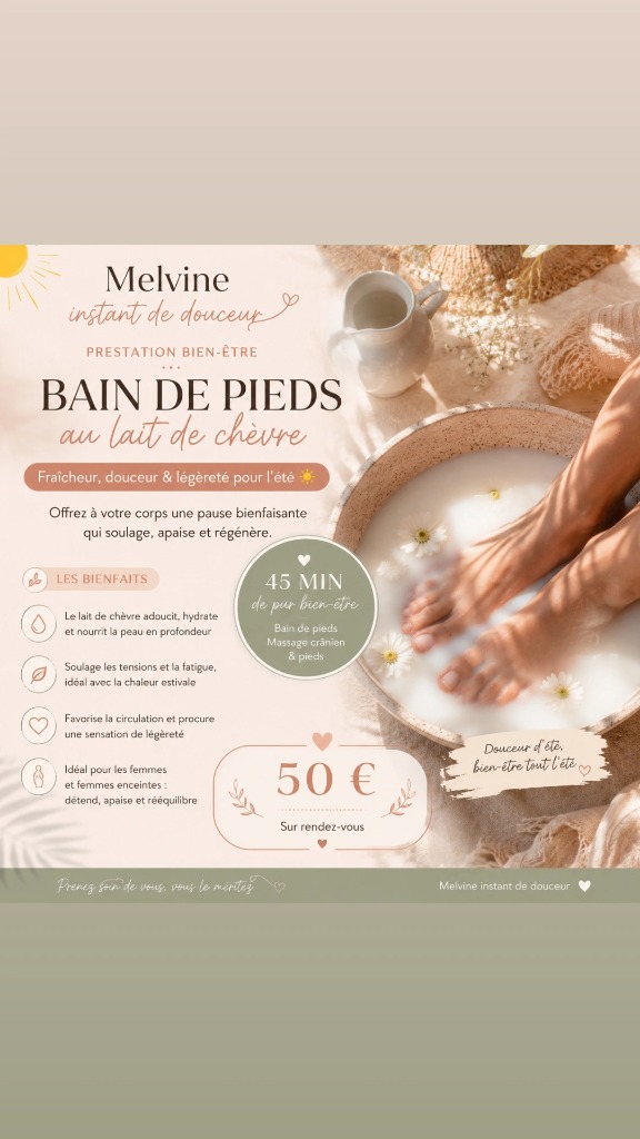 illustration Bain de pieds au lait