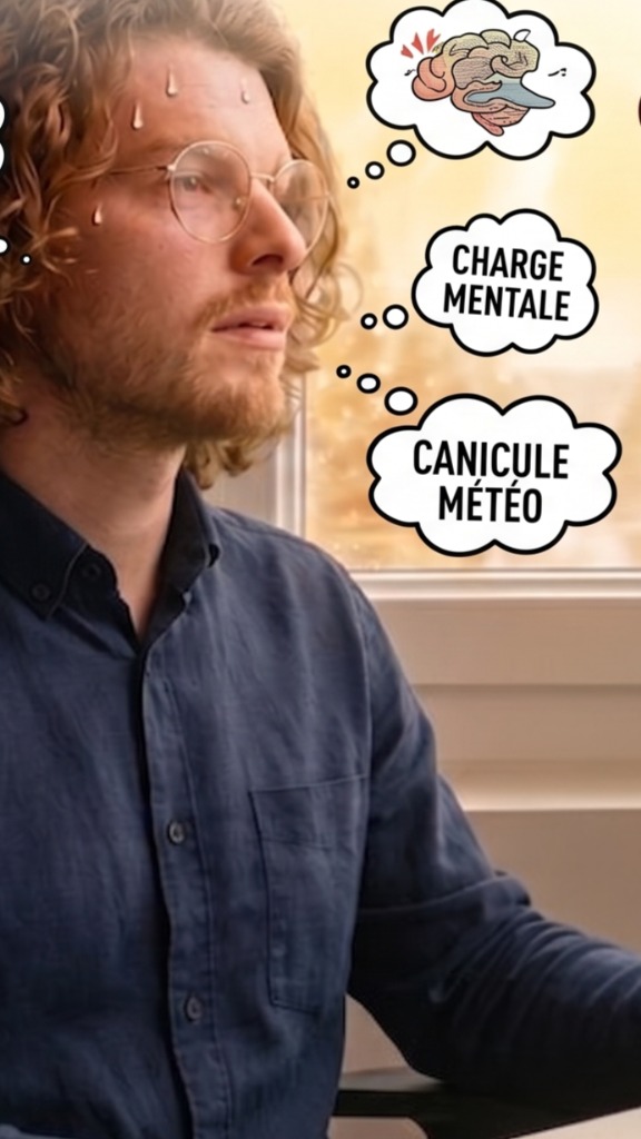 illustration Alerte canicule et cortex en compote