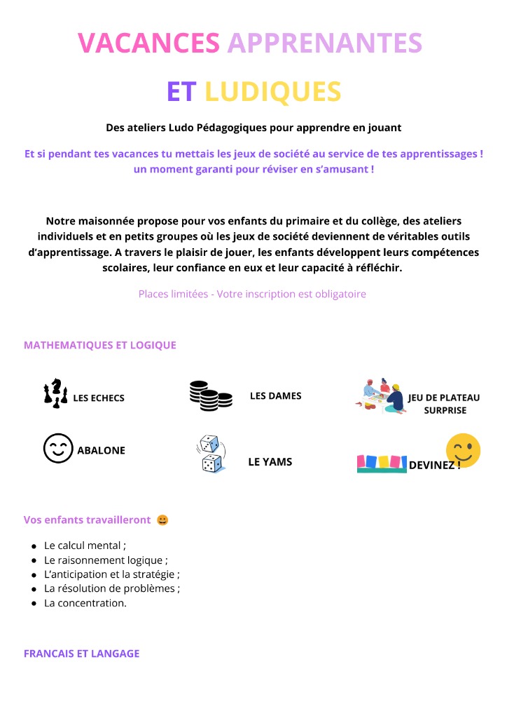 illustration ATELIERS LUCO PEDAGOGIQUES POUR APPRENDRE EN JOUANT