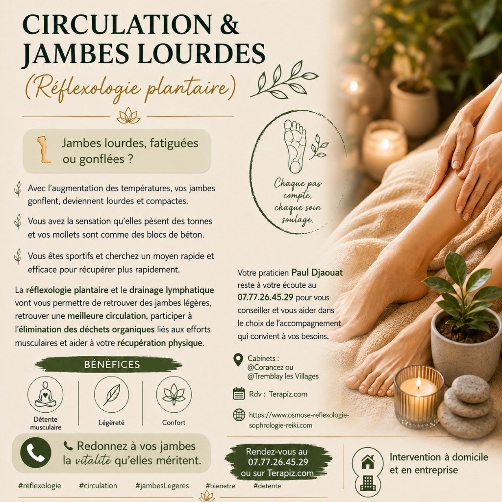 illustration Jambes lourdes et circulation lymphatique