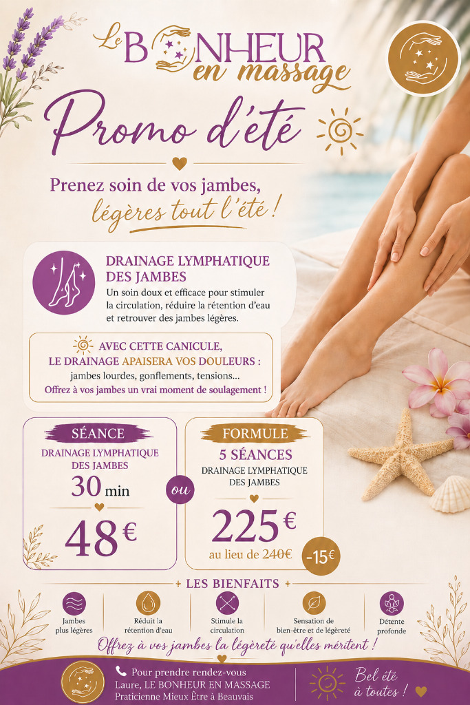 illustration Drainage lymphatique des jambes - Méthode douce