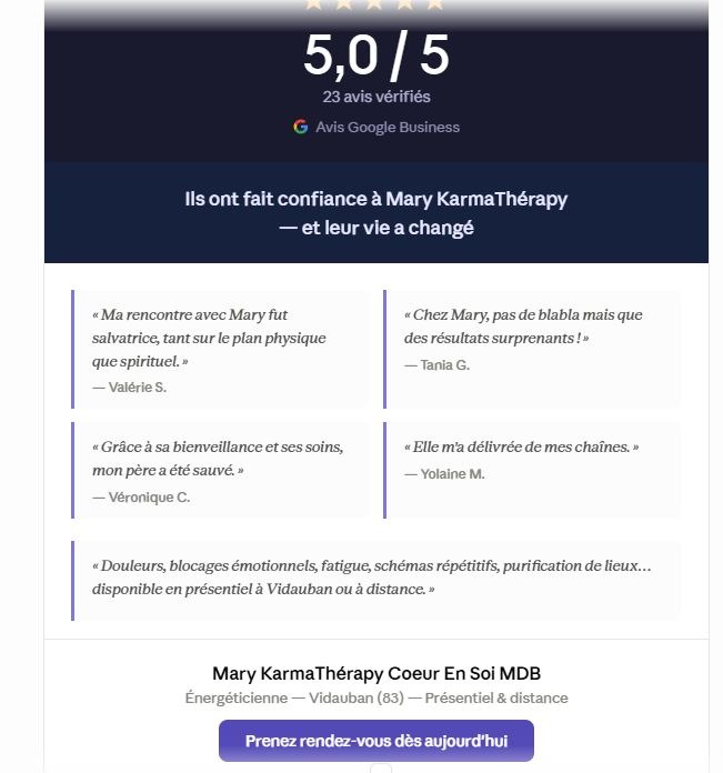 illustration Ce que l'ont dit de Mary Karmathérapy