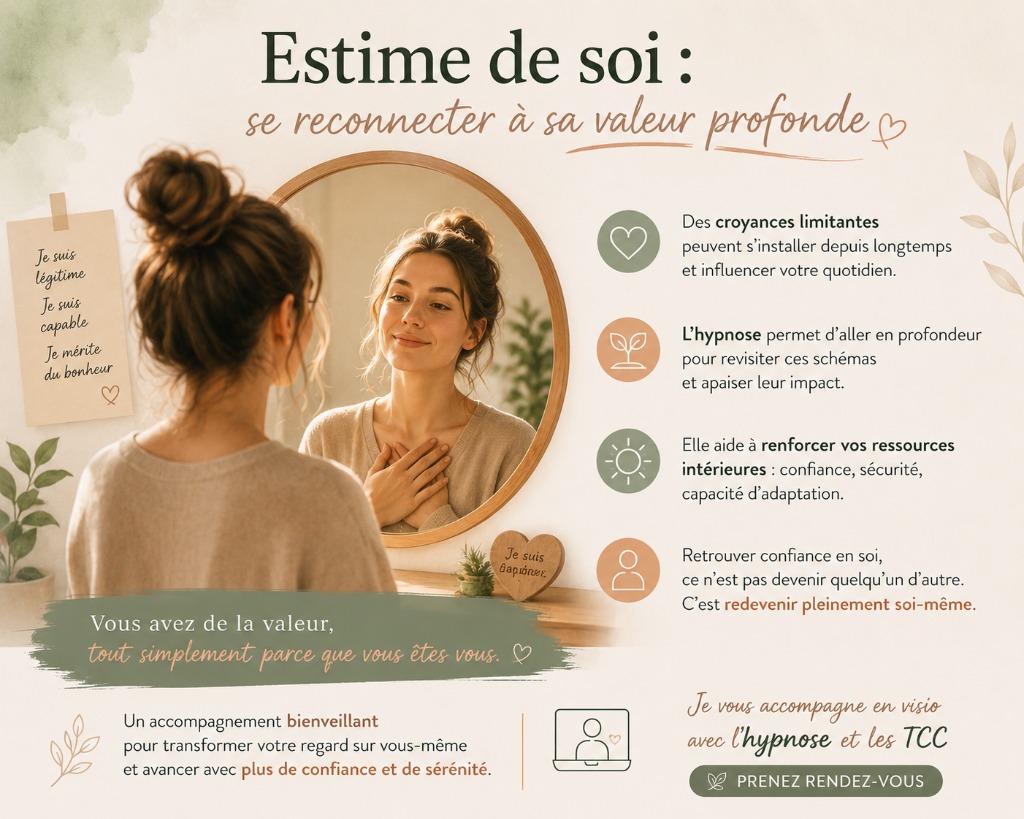 illustration Patricia Amodeo - Hypnose et estime de soi : reconstruire une relation plus juste avec soi-même