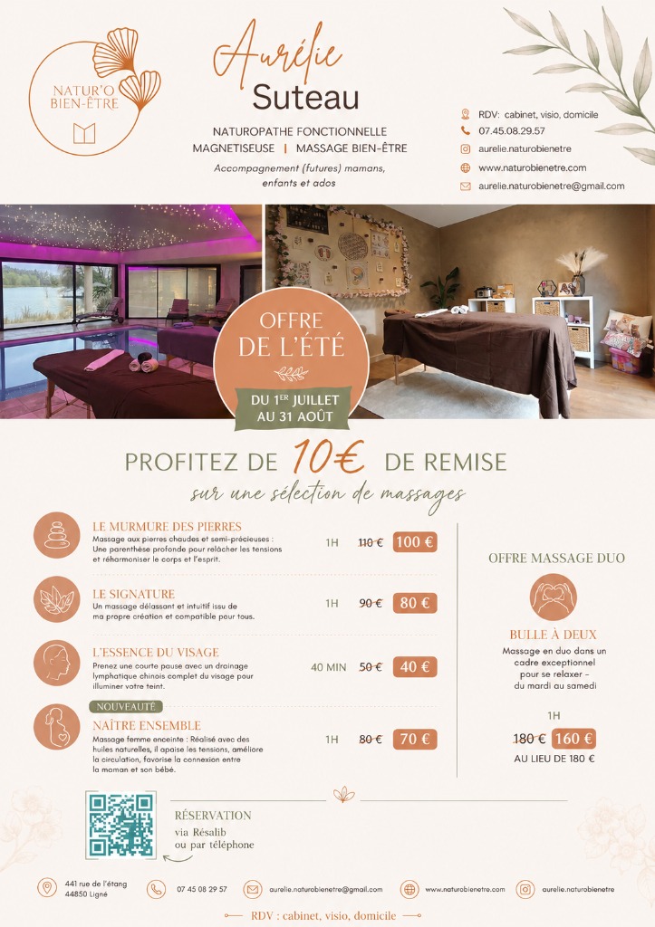 illustration Promo d'été sur une sélection de massages chez Natur'o Bien-être